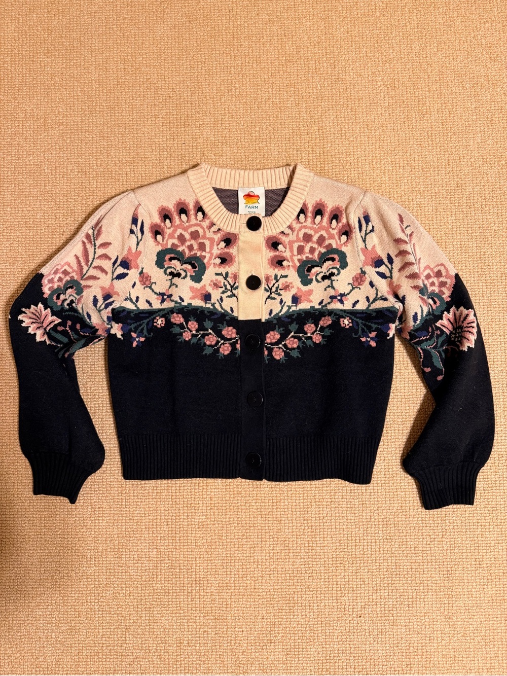 FARM Rio Belle Garden Mixed Knit Cardigan size Medium - Picture 13 of 14